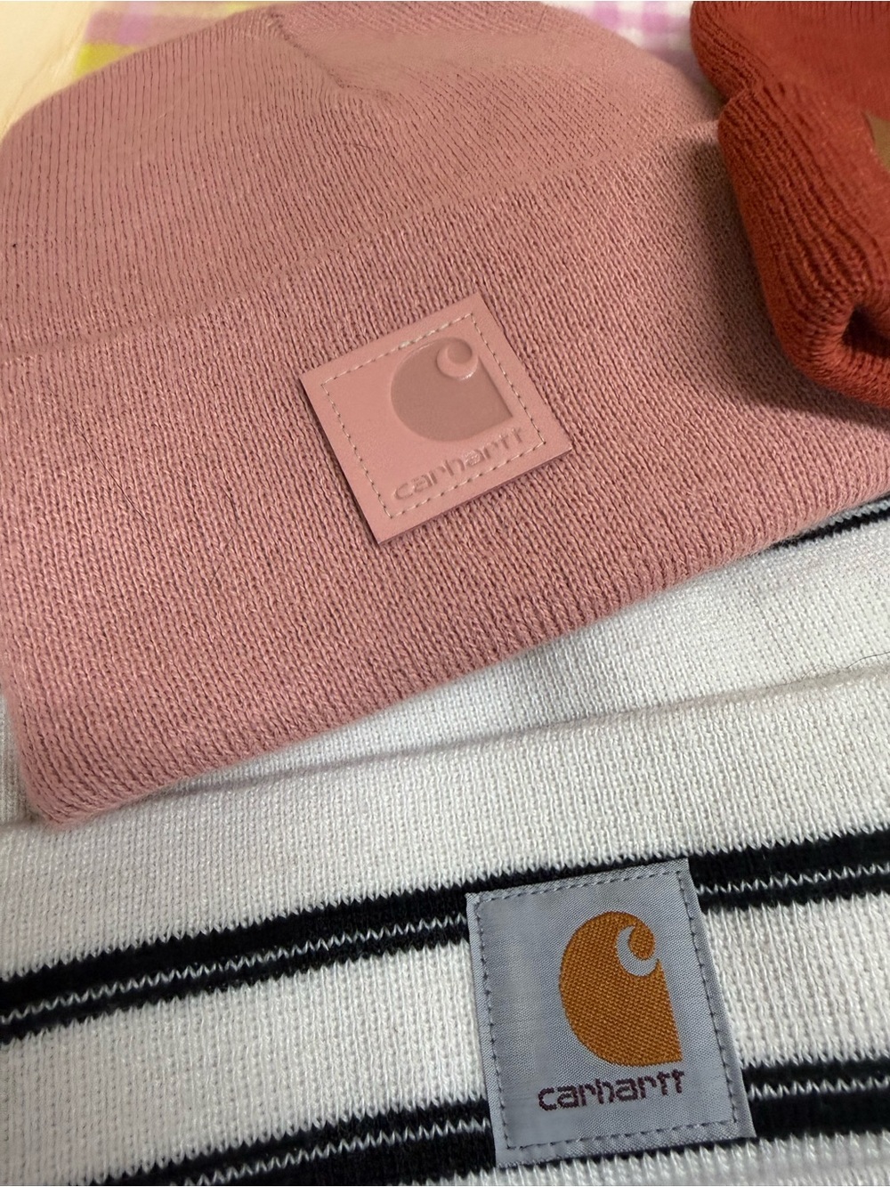 Carhartt winter hats, Pink, Rust, White - Picture 2 of 6